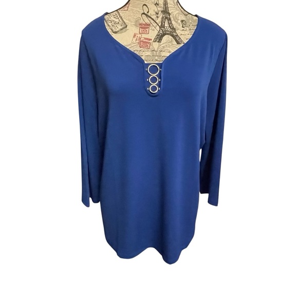 By Design Tops - By design Chic Royal Blue Long Sleeve Women's Top